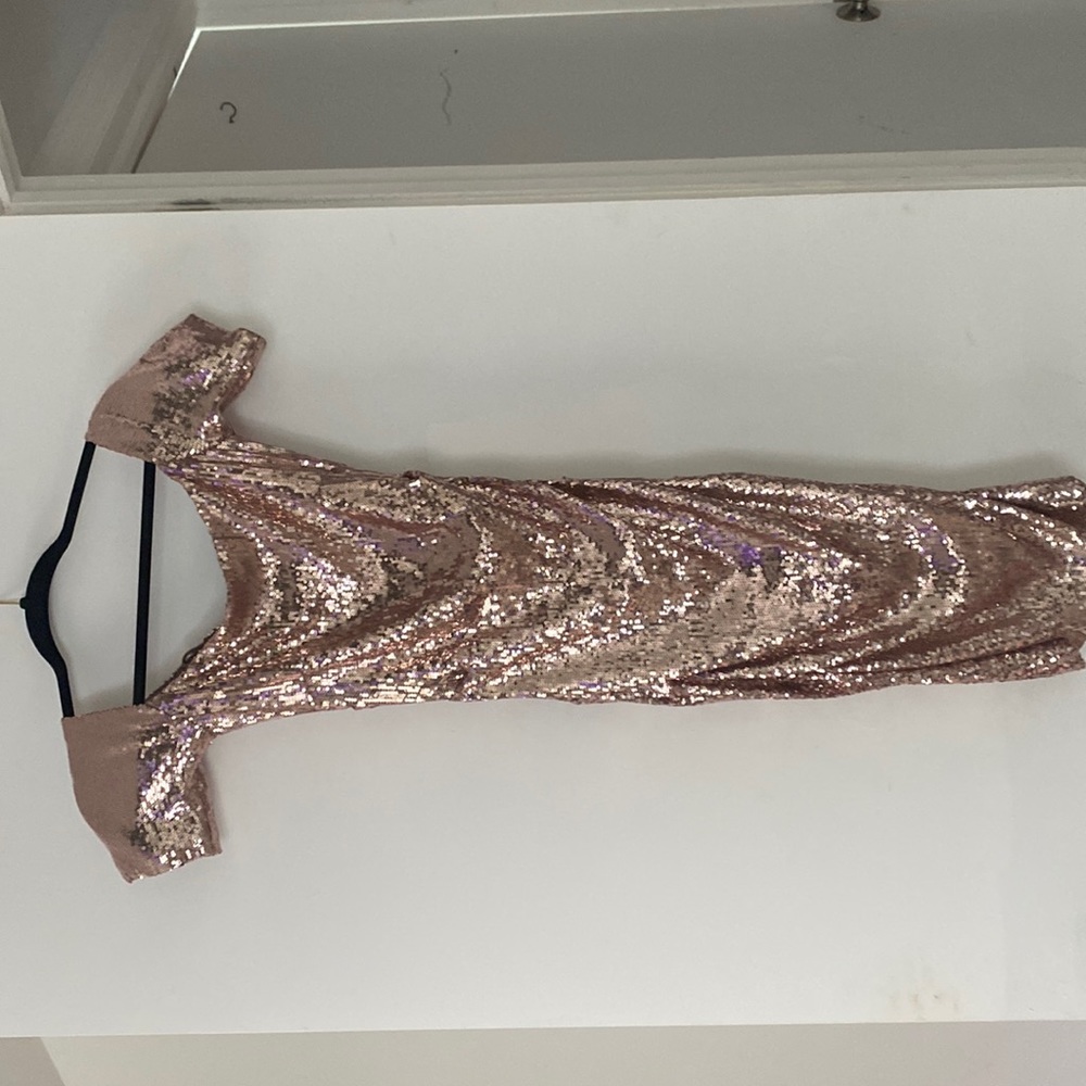 Champagne colored sequence dress